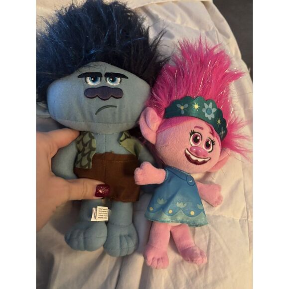2016 DreamWorks Toy Factory 10" Grumpy Branch Troll Plush Stuffed Doll And Poppy - Picture 7 of 7
